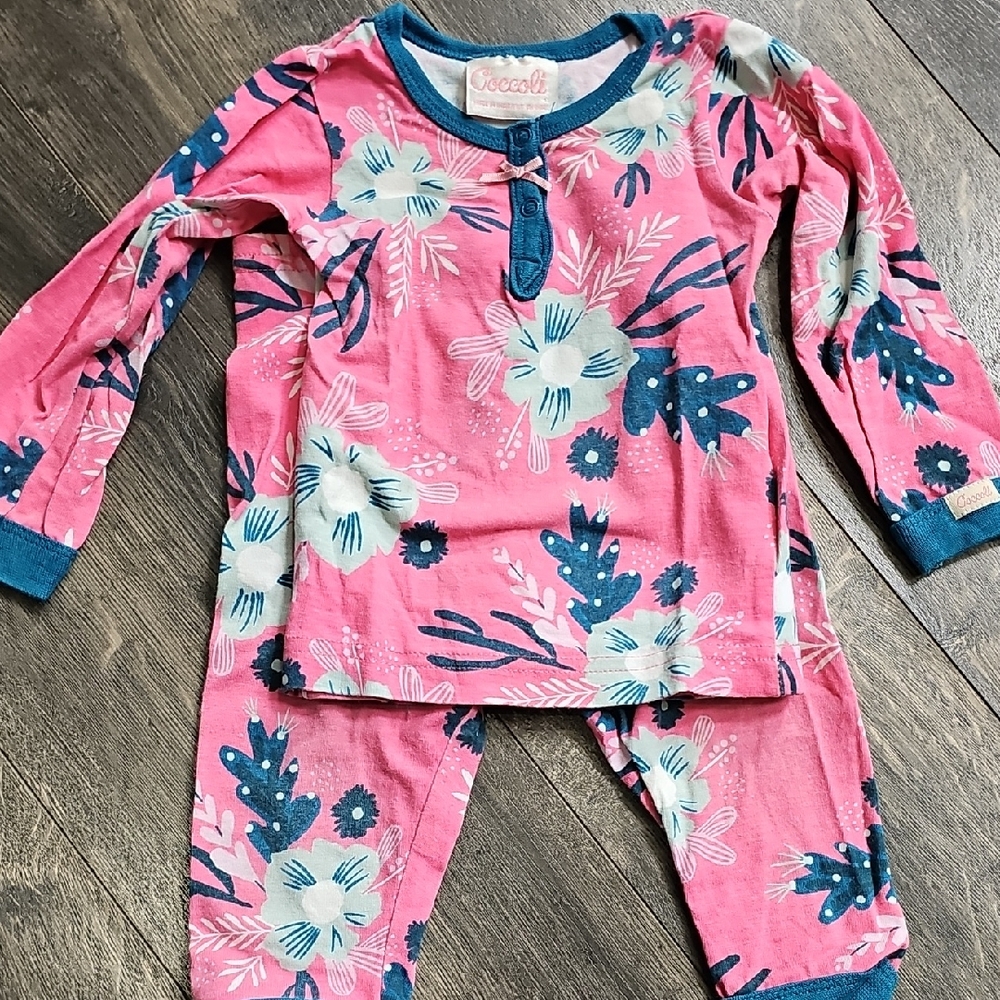 Coccoli Pink and Blue Floral Kids Pajama Set